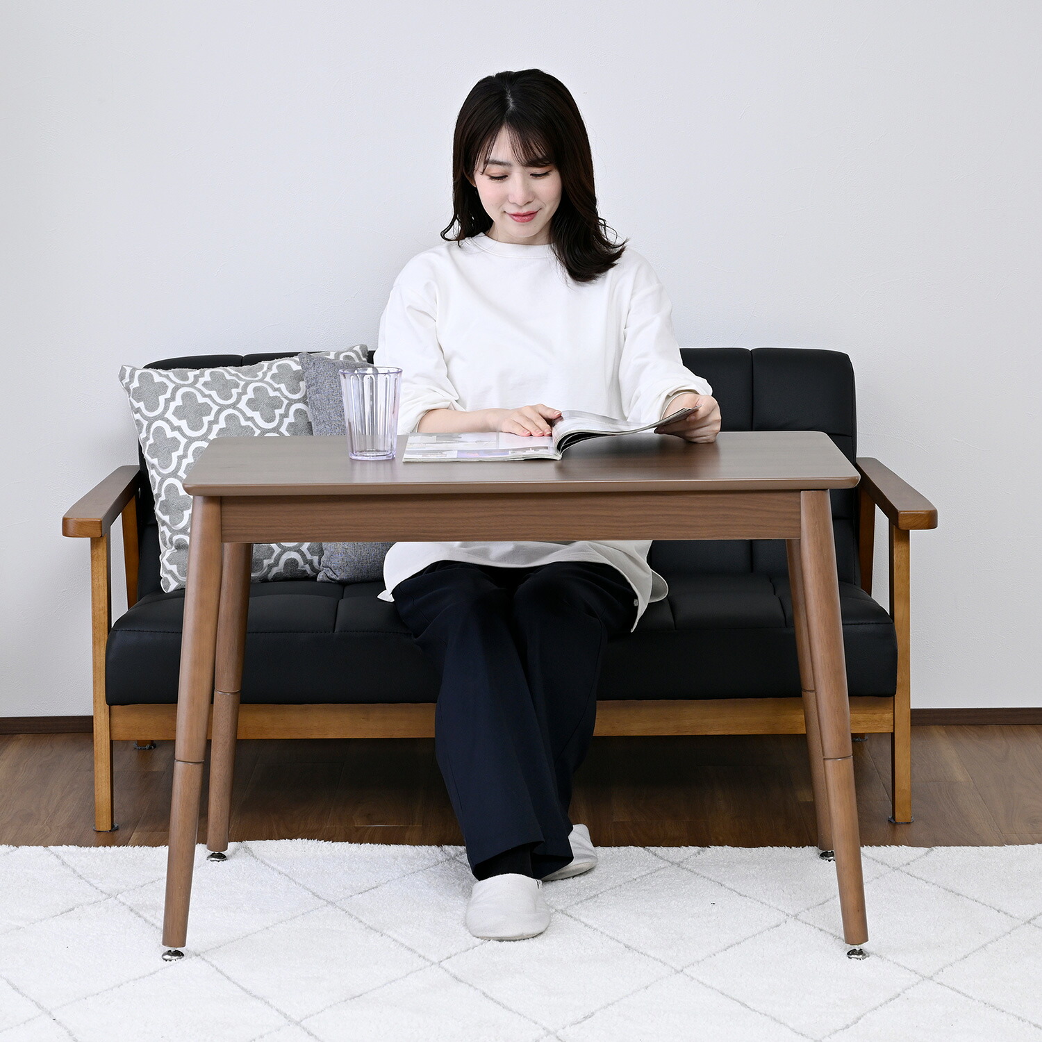 山善（YAMAZEN） こたつテーブル コタツ ハイタイプ 長方形 ダイニング