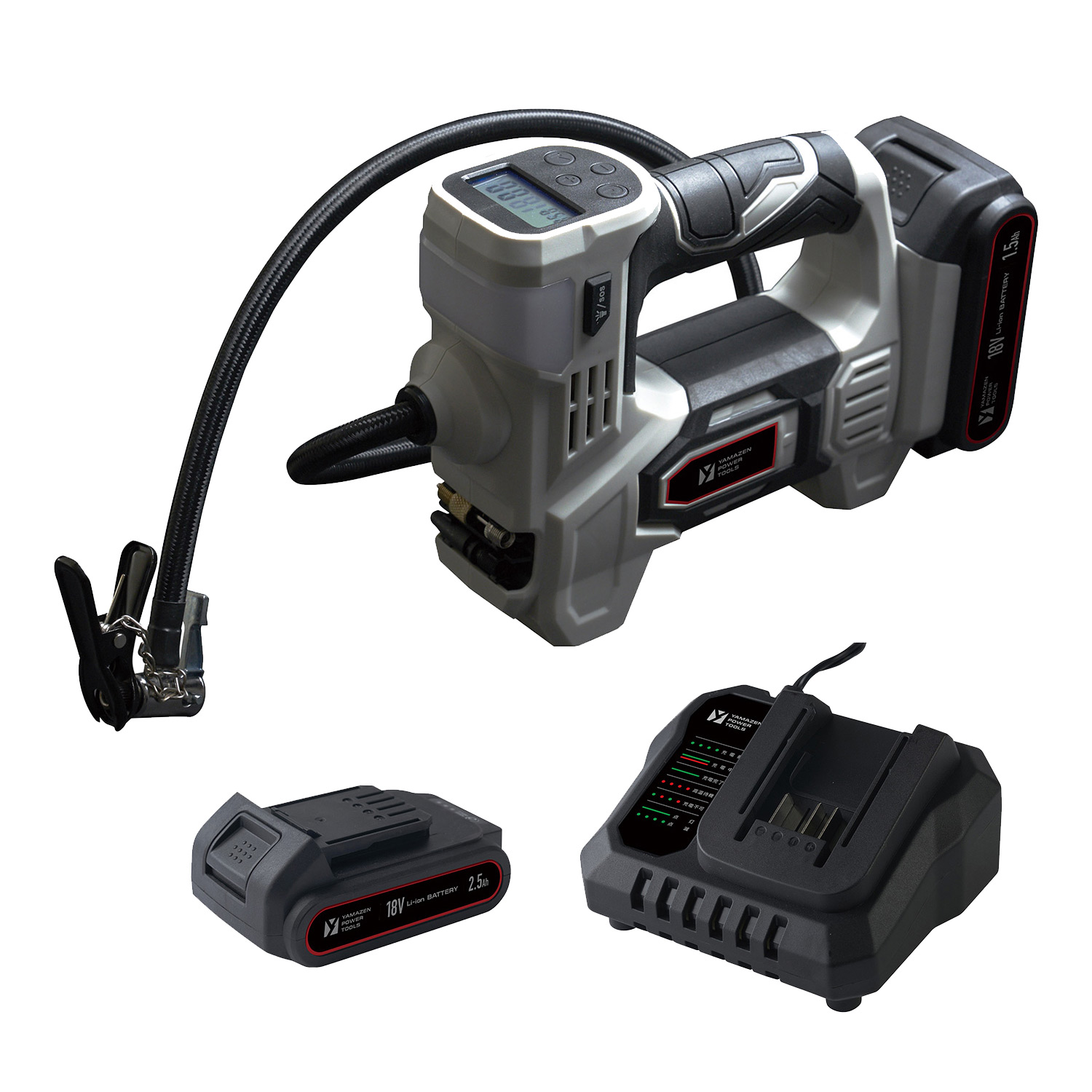 18V 充電式電動空気入れ 最高圧力1033kPa タイヤ 自動車 バイク