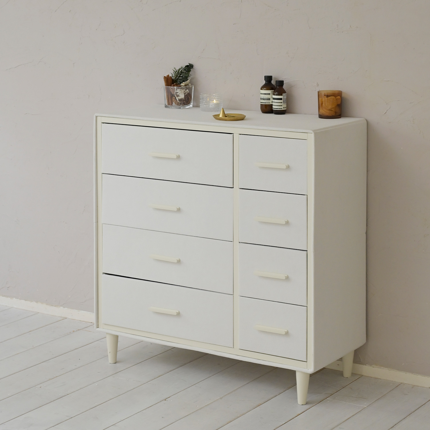 タンス【直接引取可】 山善（YAMAZEN） チェスト たんす 脚付き ファブリックチェスト 4段 幅