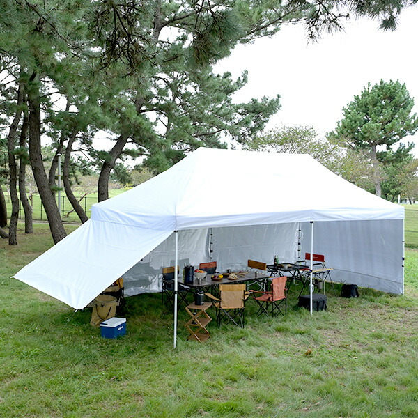 山善 サイドシート4枚付き ワンタッチタープテント 3m×6m 3m 6m