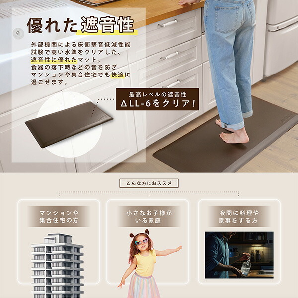 ALINCO（アルインコ） 足サポマット キッチンマット 51×106cm : くらし