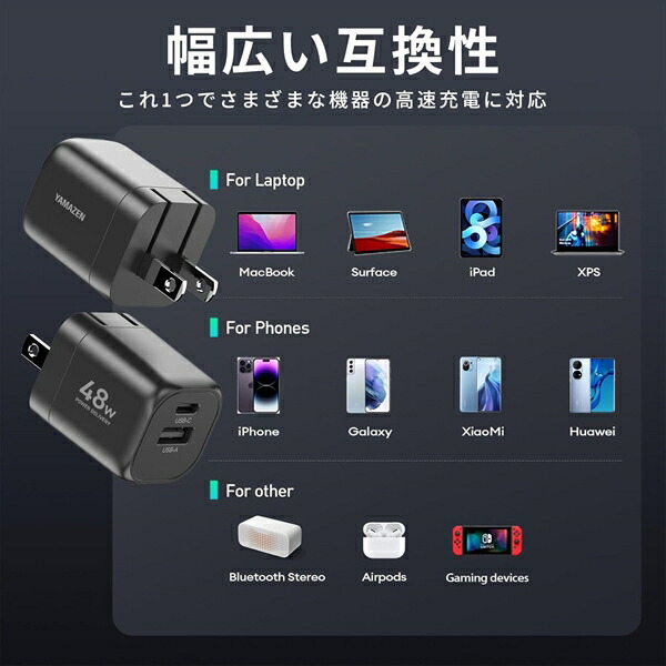 PD対応 アダプター ケーブル セット 純正 充電器 48W 急速充電 安心