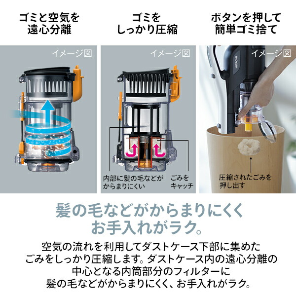 日立（HITACHI） 掃除機 スティッククリーナー サイクロン式 日本製