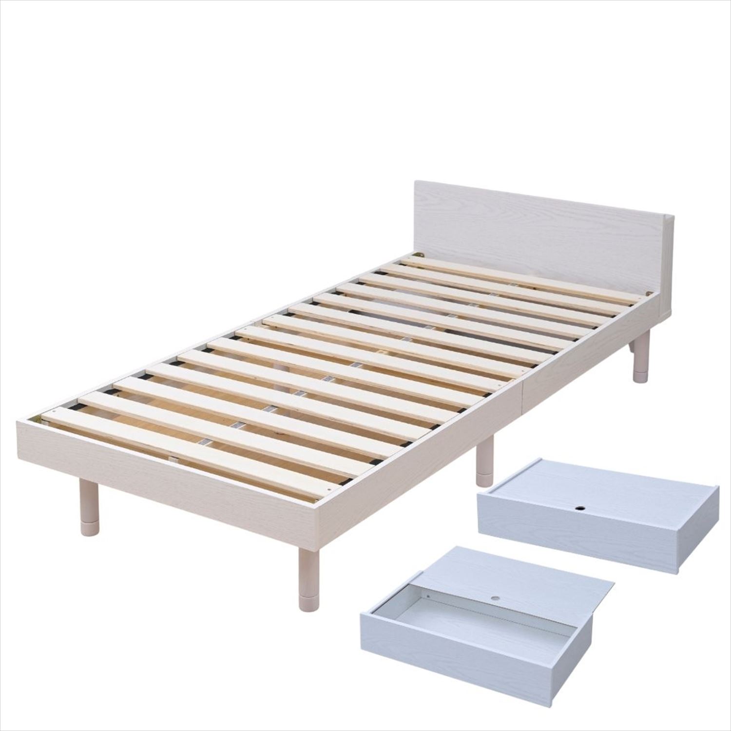 山善（YAMAZEN） ベッド 引き出し付き 宮付き コンセント付き シングル