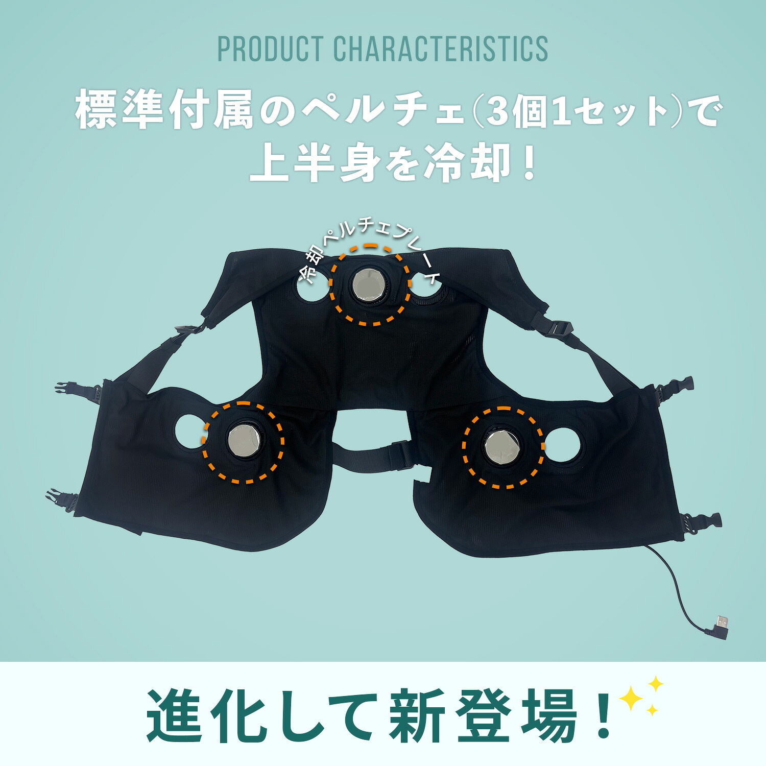 山善（YAMAZEN） ペルチェベスト メッシュ 冷却モード 加熱モード
