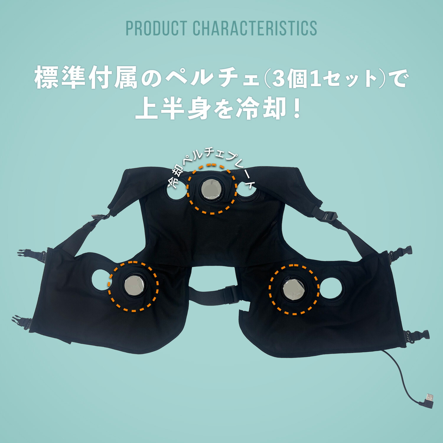 山善（YAMAZEN） ペルチェベスト メッシュ YPLT-FM3 2025年 冷却モード
