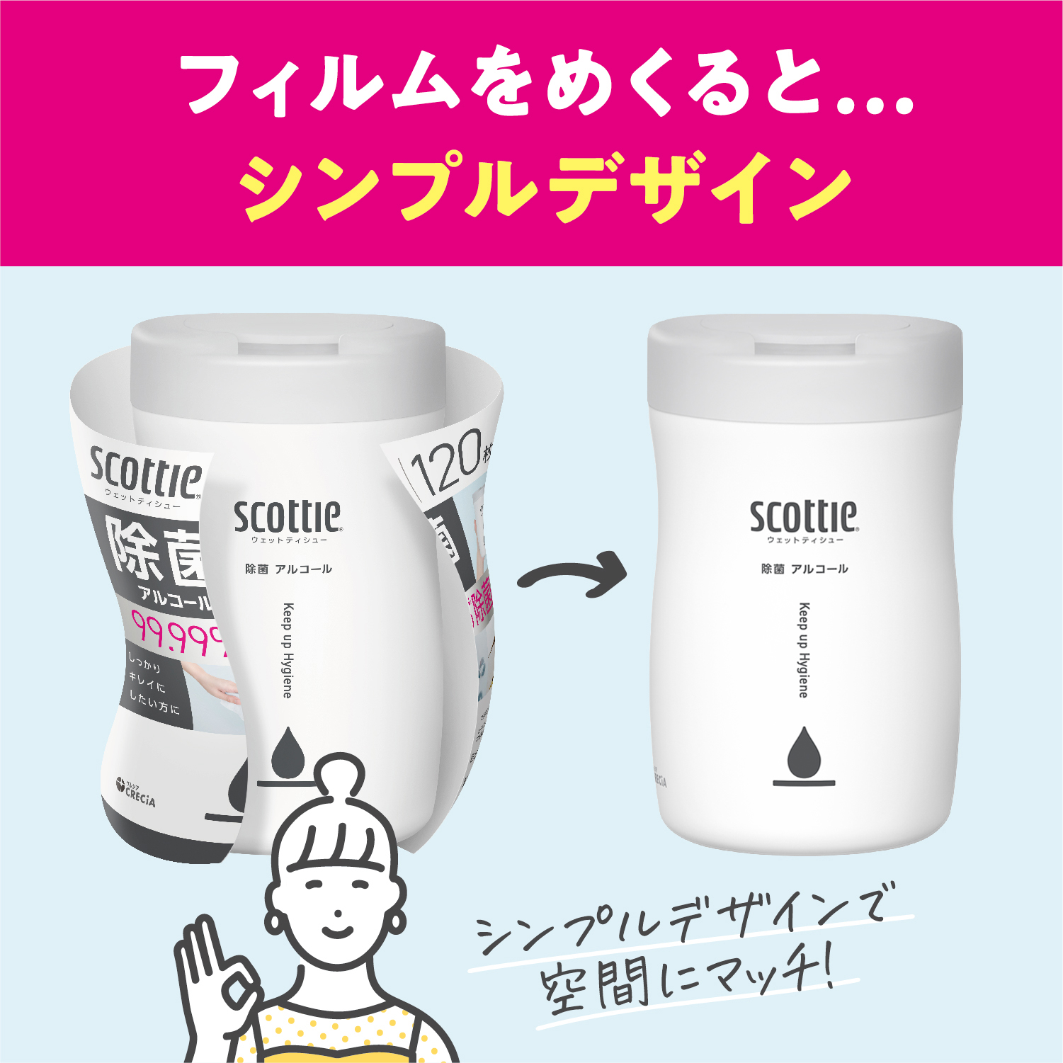 スコッティ（scottie） ウェットティッシュ つめかえ用 除菌