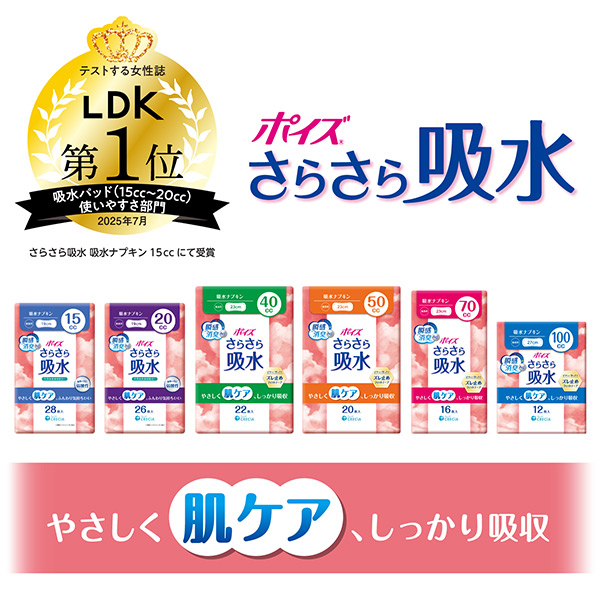 ポイズ さらさら吸水 吸水ナプキン 15cc 無香料 28枚×18(504枚) 吸水
