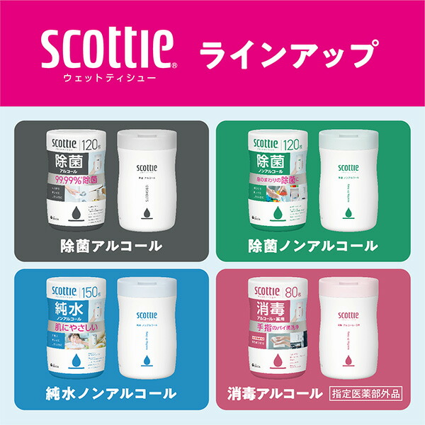 スコッティ ウェットティッシュ 除菌 ノンアルコール 本体 120枚
