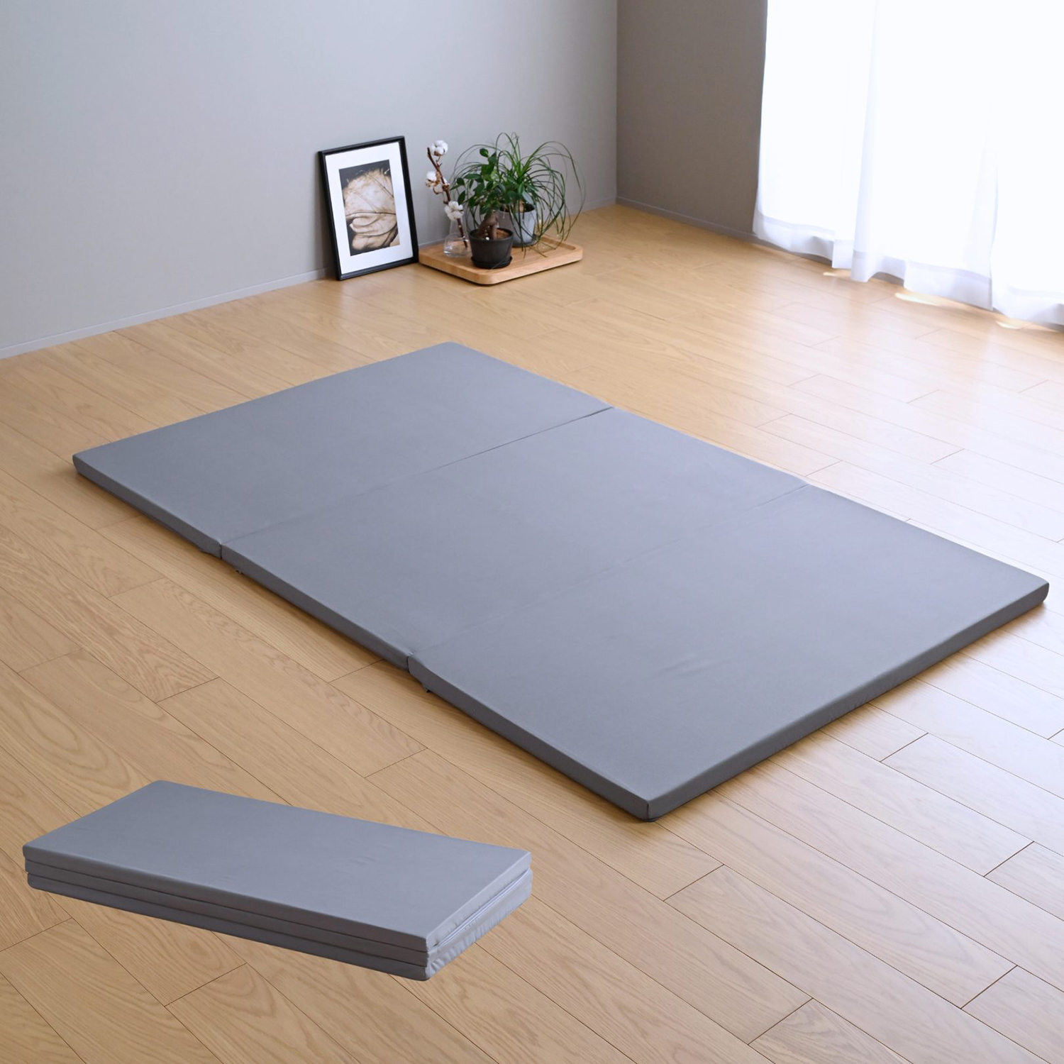 山善（YAMAZEN） マットレス 高反発 セミダブル かため 軽量 3つ折り