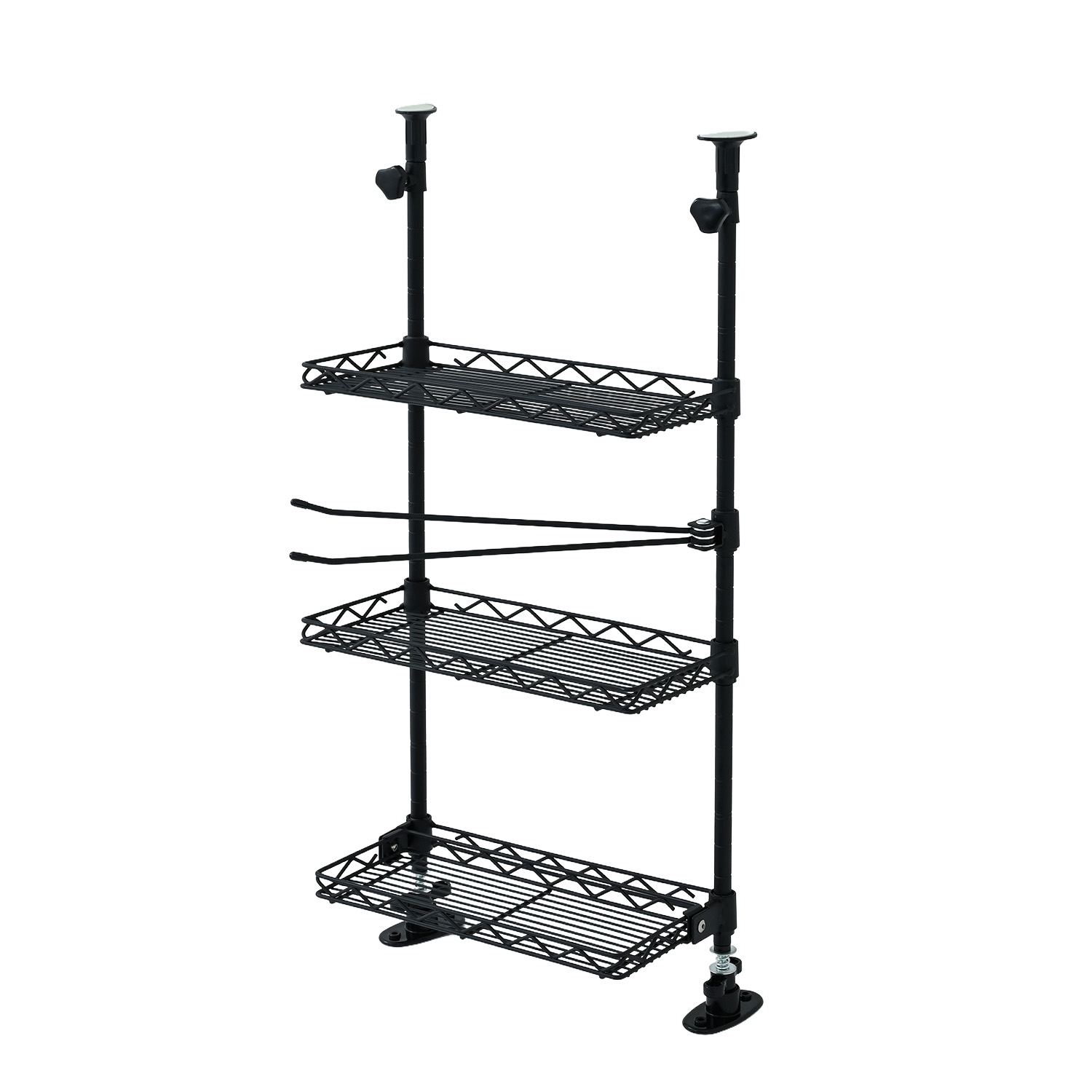 シンク上 突っ張り キッチンラック 幅30 シンクサイド 可動棚 跳ね上げ