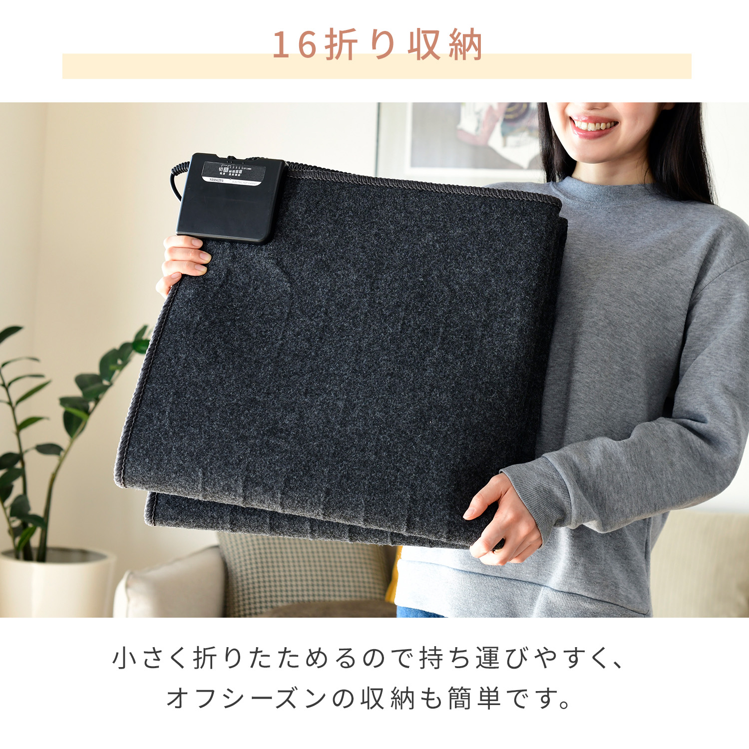 山善 ホットカーペット 本体 ラグセット 2畳 電気カーペット ダニ退治