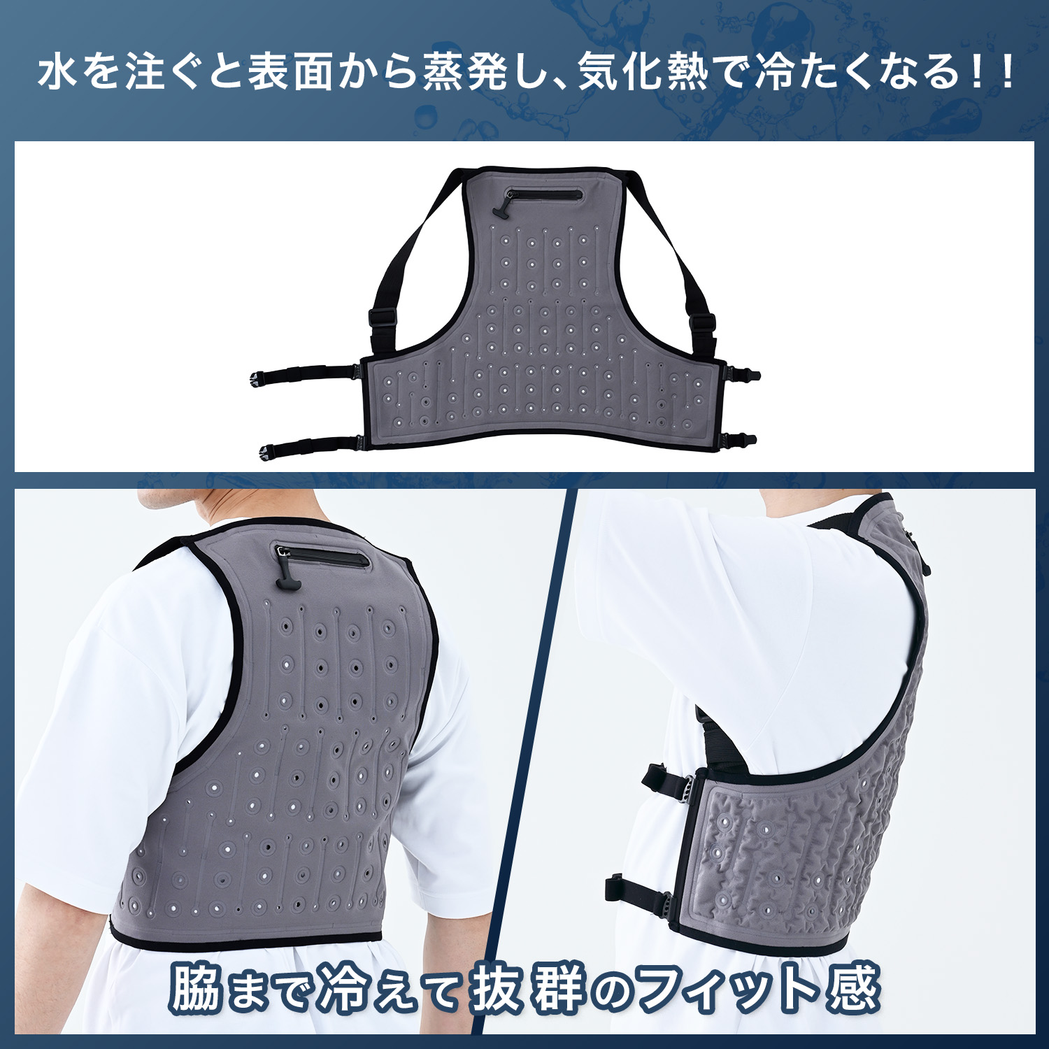 山善（YAMAZEN） 気化熱 水冷式ベスト 冷却ベスト 水だけ ミズフィット