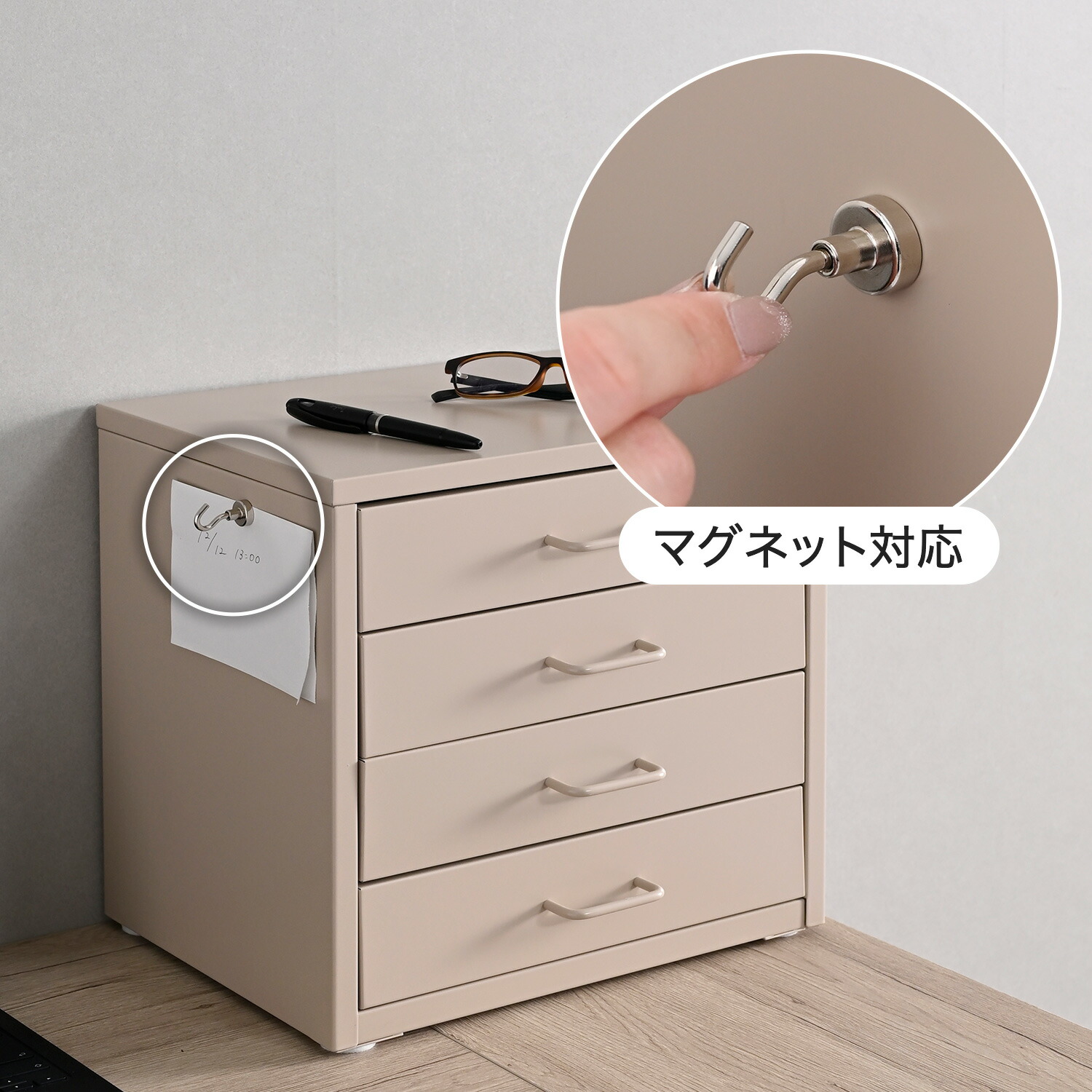 宮武製作所 ドロワーキャビネット 卓上キャビネット 引き出し 4段 幅35