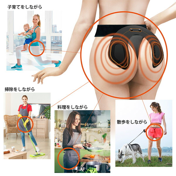 ヒップアップ EMS ZOOM ZONE GLUTE PRO ZZP-02 ブラック ヒップパッド