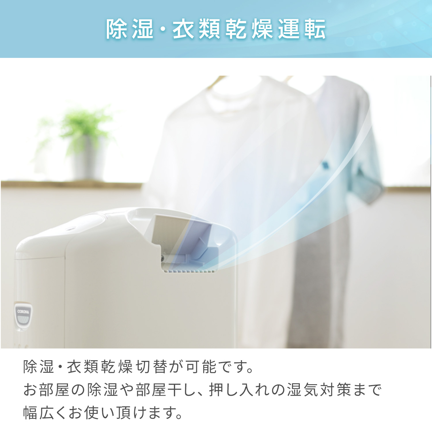 CORONA（コロナ） 除湿機 衣類乾燥 小型 衣類乾燥除湿機
