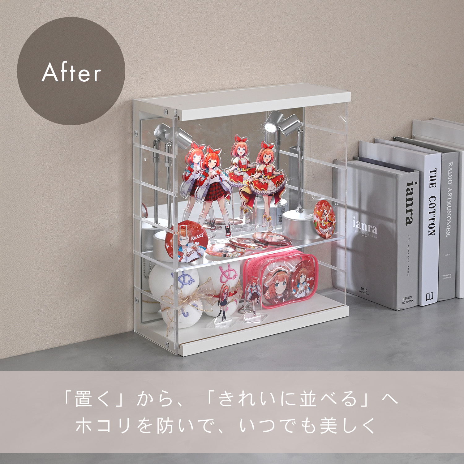 山善（YAMAZEN） 壁掛けできる コレクションケース 扉付き 幅30 奥行