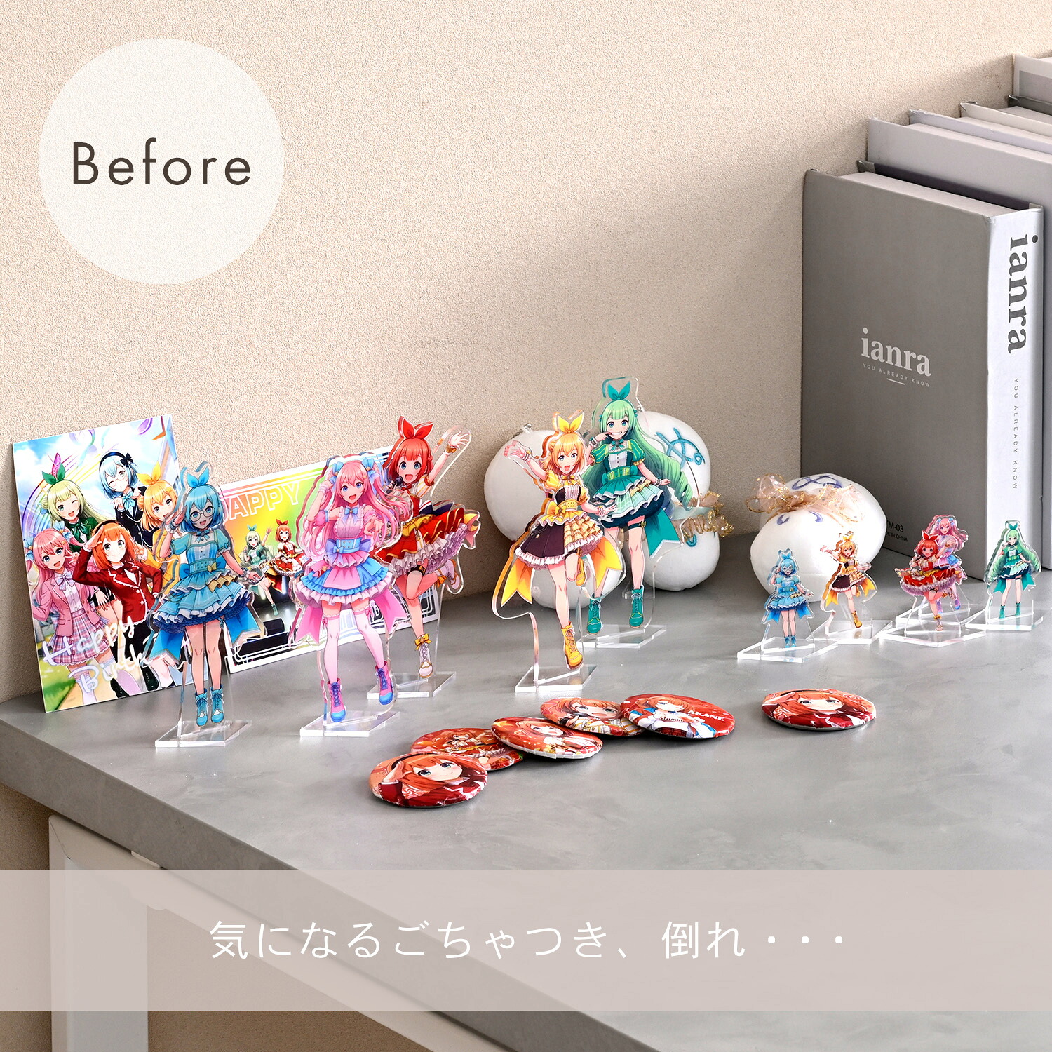 山善（YAMAZEN） アクリル ひな壇 ディスプレイ 幅29 奥行20cm 有孔