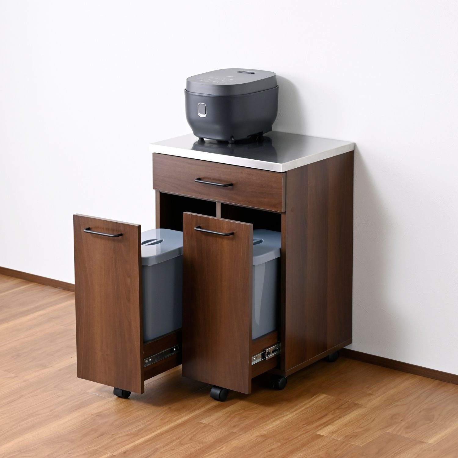 山善（YAMAZEN） ゴミ箱 2分別 キッチンカウンター キャスター付き