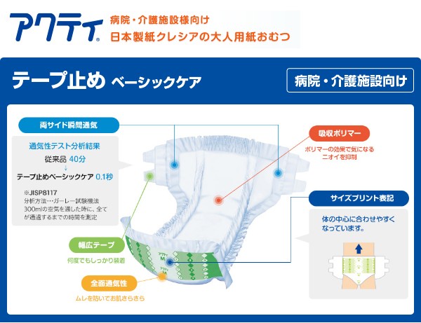 業務用】アクティ テープ止めベーシックケアMサイズ(吸収量600cc)20枚