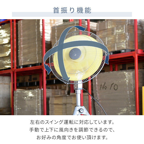 ナカトミ 業務用扇風機 工場扇 45cm羽根 大風量 三脚折り畳み