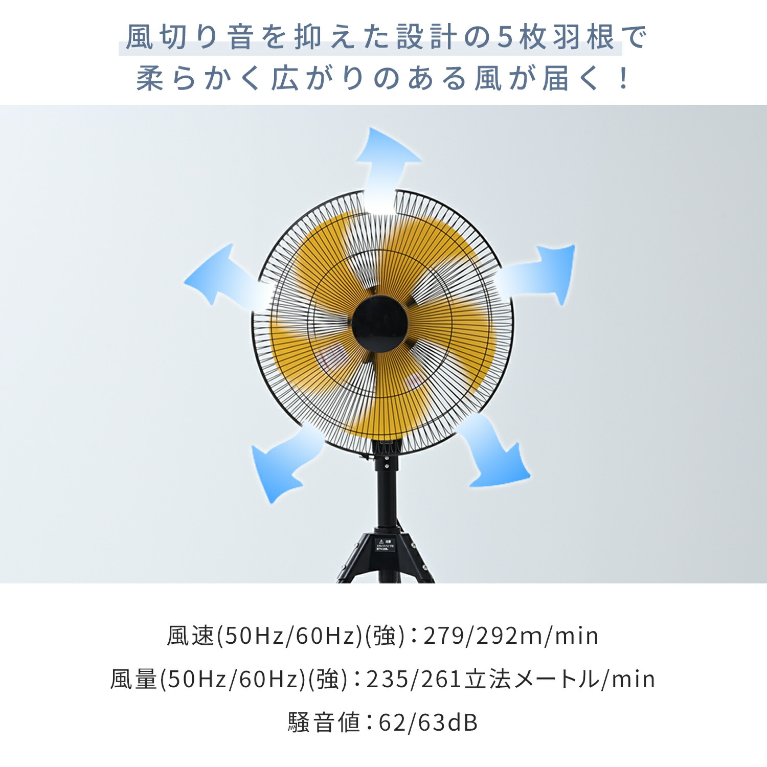 ナカトミ 工場扇 工場用扇風機 45cm OPF-45YB 大風量 三脚折り畳み収納