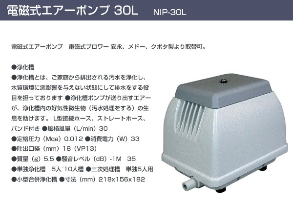 電磁式エアーポンプ 30L NIP-30L : xqi11 : くらしのeショップ - 通販