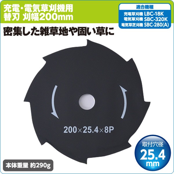山善 電気草刈機 LBC-18K/SBC-320K/SBC-280A専用替刃 (刈幅200mm