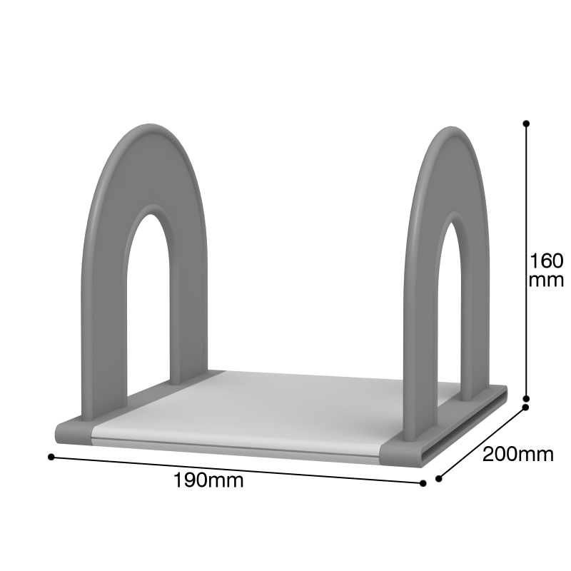 ブックスタンド 1列 幅19cm グレー BS-1G サイズ