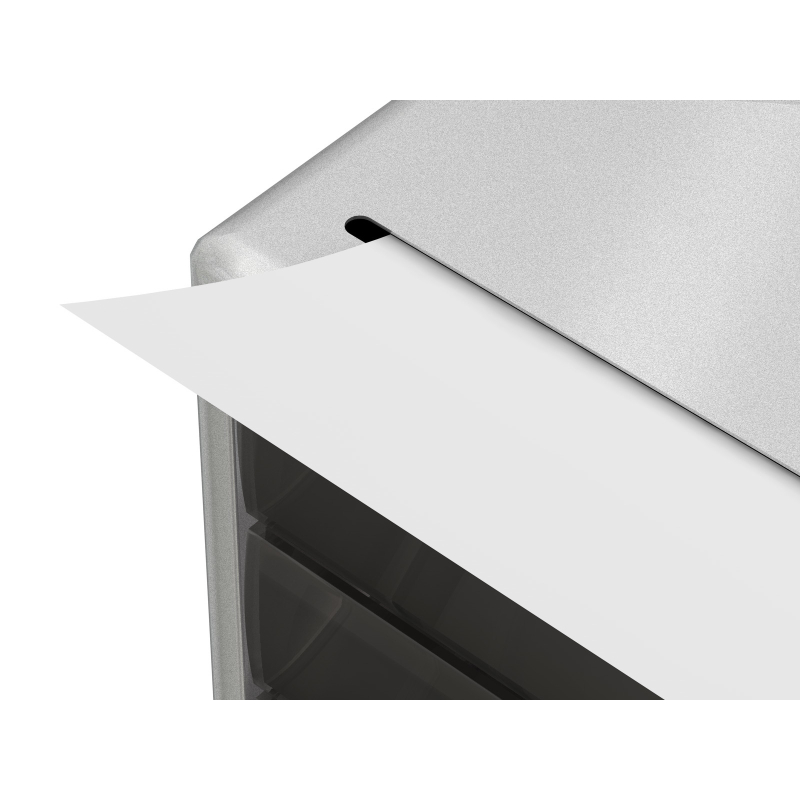 鍵付きレターケース 3段 シルバー LCK-03P ポスティング部