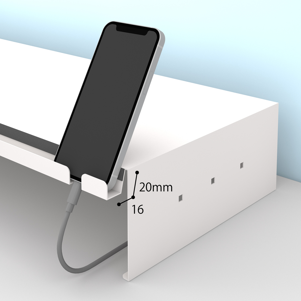 モニターデスクスタンド 幅95cm ホワイト MDS-950 使用例