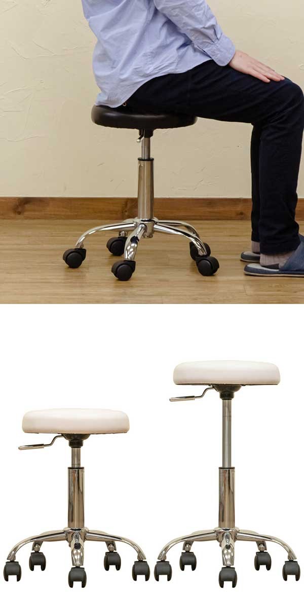 オフィスチェア ワーキングスツール 丸椅子 合成皮革 キャスター付き 高さ調節 昇降式 :c-lf-20-S:モダンな家具屋の通販イーリビング -  通販 - Yahoo!ショッピング