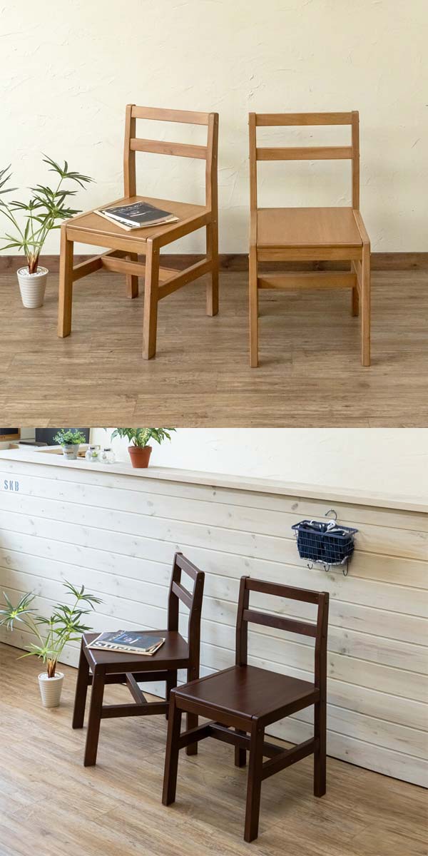 ①IKEA 木製ダイニングチェア 2脚　　ヨックモック　椅子 ダイニングチェア 2脚セット 北欧 安い チェア 木製 椅子 イス