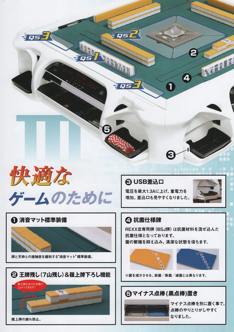 全自動麻雀卓アモスレックスIII（AMOS REXX3）- ホワイト枠 : zt-rexx3-white : 麻雀用具専門店 - 通販 -  Yahoo!ショッピング