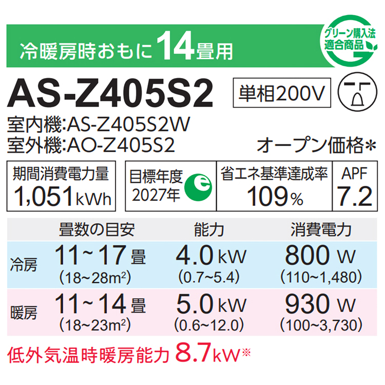 富土通エアコン14畳用2018年製 F26032240-05 nocria 標準取付工事費込 エアコン おもに14畳 富士通 Zシリーズ 2025