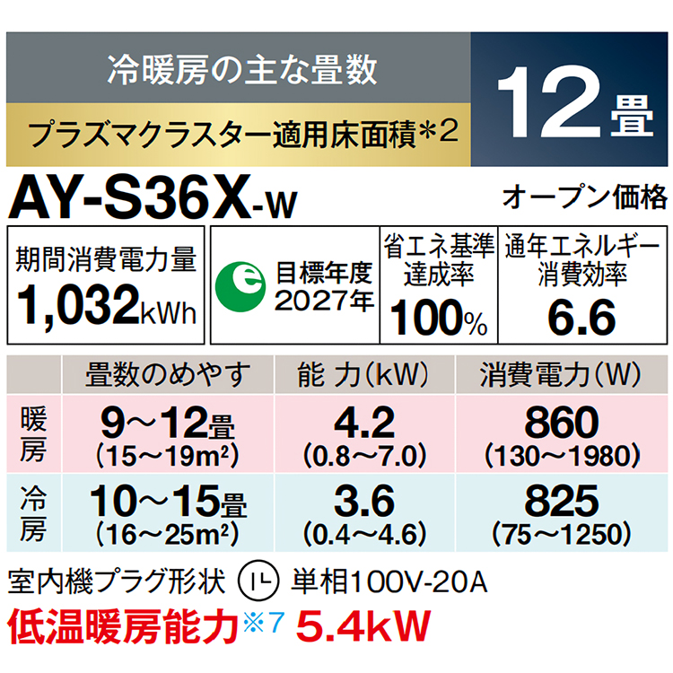 ■③■未使用保管品■シャープ■エアコン■室内機のみ■10畳■プラズマクラスター■ プラズマクラスター エアコン おもに12畳 シャープ Xシリーズ 2024年