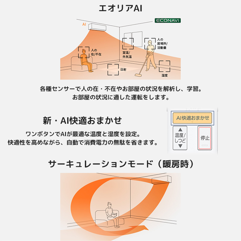 エオリア エアコン おもに14畳 パナソニック 2024年 プレミアムモデル
