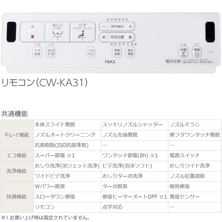 シャワートイレ INAX KAシリーズ 貯湯式 キレイ便座 おしりターボ洗浄 ノズルオートクリーニング 節電 ピュアホワイト CW-KA31-BW1  : cw-ka31-bw1 : イーマックスジャパン - 通販 - Yahoo!ショッピング