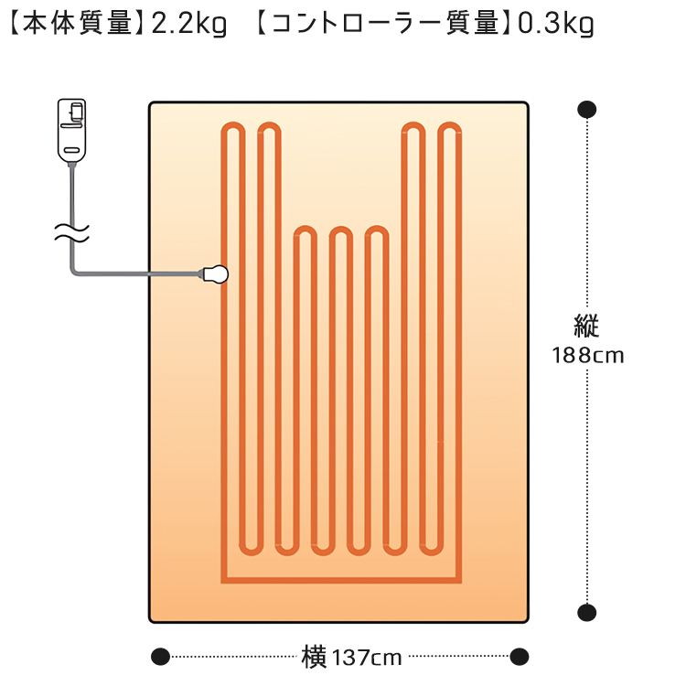 Panasonic DB-RM3M-C 電気毛布 Panasonic 電気かけしき毛布 パナソニックシングルMサイズ 温度