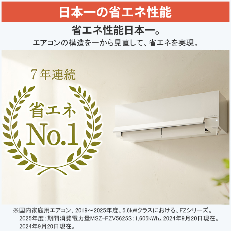 霧ヶ峰 エアコン おもに20畳 三菱電機 FZVシリーズ 2025年モデル 自動
