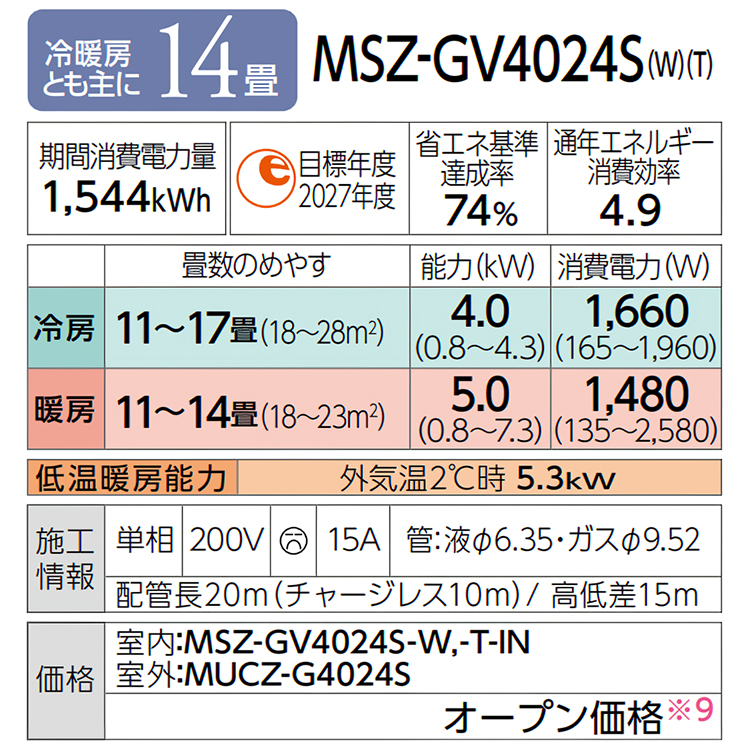 霧ヶ峰 東京 神奈川地域限定 標準取付工事費込 エアコン同配 おもに14 