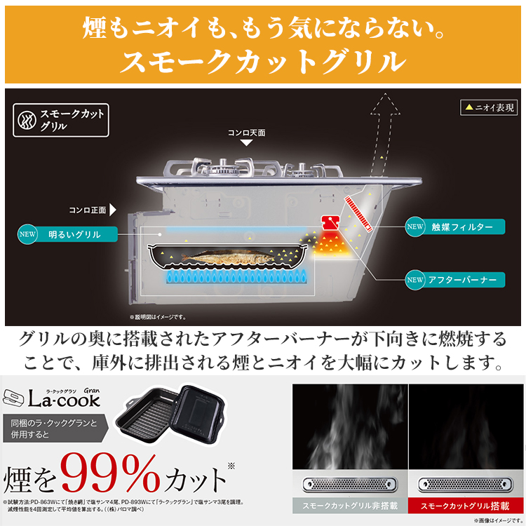 FACEIS ビルトインコンロ パロマ フェイシスグランド プロパンガス 3