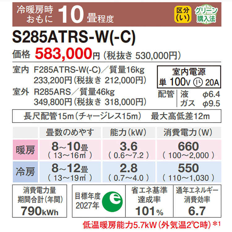 うるるとさらら 標準取付工事費込 エアコン おもに10畳 ダイキン