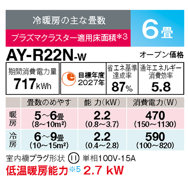 AY-R40N-W シャープ エアコン 主に14畳 R-Nシリーズ ホワイト