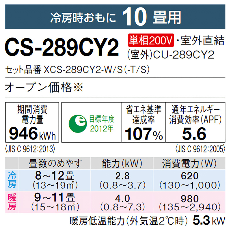 エオリア エアコン 10畳用 パナソニック 2018年モデル Yシリーズ