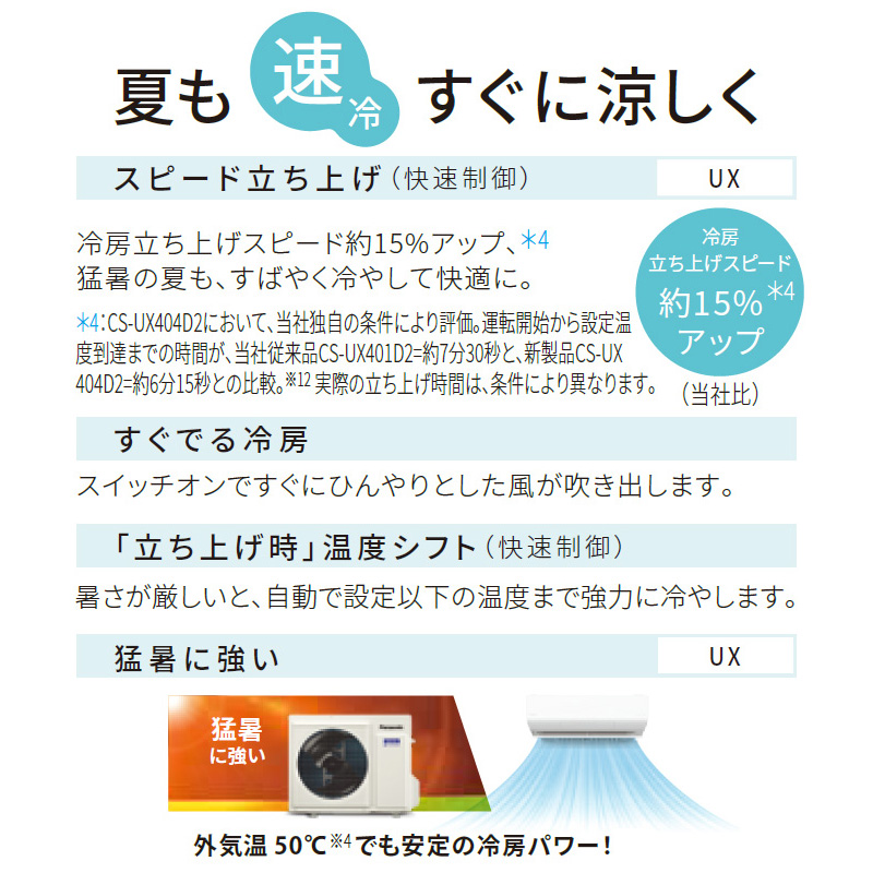 2024年モデル　Panasonic エアコン エオリア　新品　送料込み エオリア エアコン おもに18畳 パナソニック 2024年モデル UX