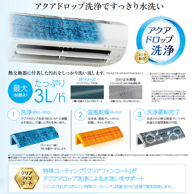 エアコン 6畳用 コロナ リララ 2025年モデル SPシリーズ ホワイト 除菌 