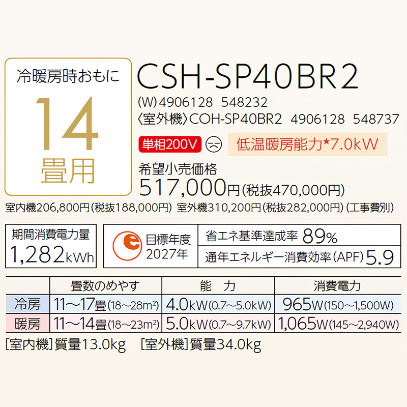 コロナ エアコン SPシリーズ