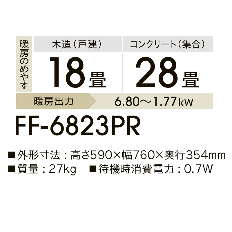 FF-6823PR-W コロナ FF式輻射 PK・PRシリーズ ホワイト ヒーター・ストーブ 寒冷地用大型ストーブ 2023年 モデル