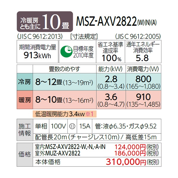 三菱 エアコン AXVシリーズ